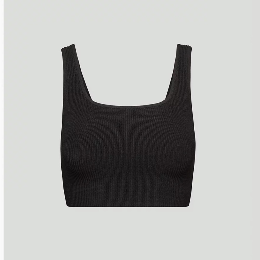 Aritzia Babaton sculpt knit squareneck cropped tank